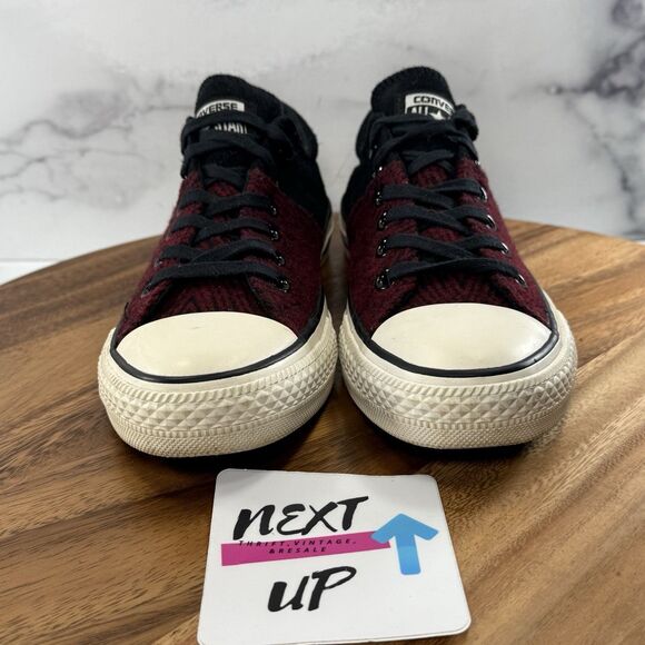 Women’s size 7-Converse All Star Red Plaid Low Sneakers Casual Classic Shoe - Picture 2 of 9